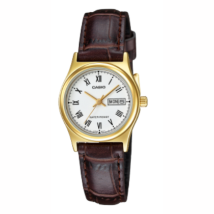 Casio Day Date Quartz Leather Strap Ladies Watch LTP-V006GL-7B